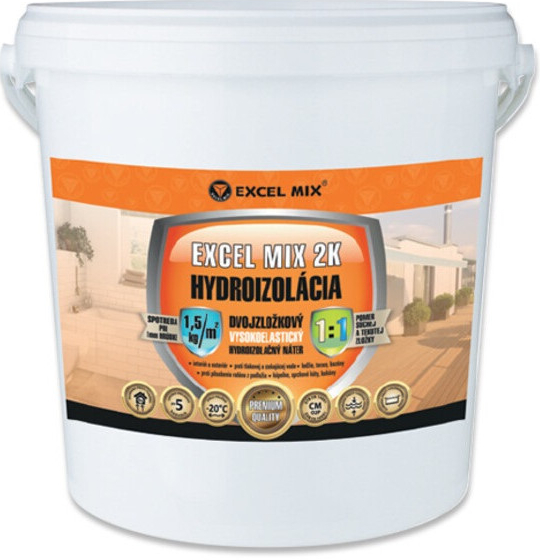 EXCEL MIX 2K DVOJZLOŽKOVÁ VYSOKOELASTICKÁ HYDROIZOLAČNÁ NÁTEROVÁ HMOTA 20 KG