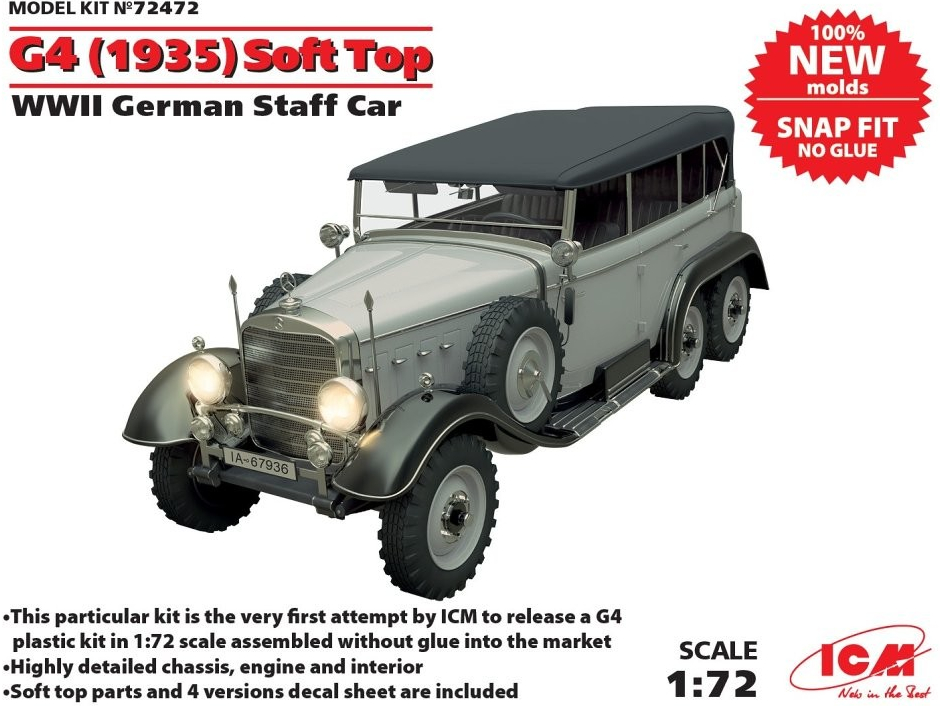 ICM G4 Soft Top 1935 German WWII Staff Car 1:72 od 14,28 € - Heureka.sk