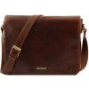 Kožená brašna Double messenger TUSCANY | 90475 hnedá
