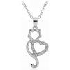 Trendový jednoduchý náhrdelník s príveskom mačky a srdca