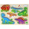 mamido Drevené Puzzle 3D Pre Deti Logická Hra Skladačka Dinosaury 11 Dielov