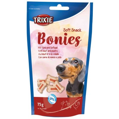 Trixie Soft Snack BONIES Light - mäkké kostičky hovädzie / morka 75g