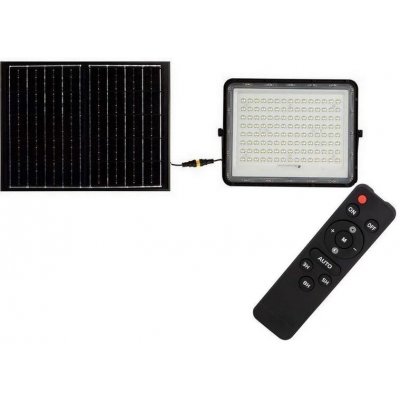 V-Tac | LED Vonkajší solárny reflektor LED/20W/3,2V 4000K čierna + DO | VT1458