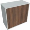 Policová skriňa Drive, zámok, 80x74x40 cm, orech/sivá