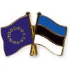Odznak (pins) 22mm vlajka EÚ+Estónsko - farebný