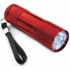 Pronett XJ4938 Svietidlo hliník 9 LED, UV červená