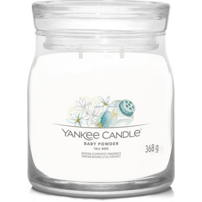 Yankee Candle Aromatická sviečka Signature sklo stredná Baby Powder 368 g