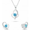 Brilio Silver Strieborný set šperkov so zirkónmi Dvojité srdce SET294WAQ (retiazka, prívesok, náušnice)
