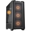 COUGAR PC skříň MX600 Black Mid Tower Mesh Front Panel 3 x 140mm + 1 x 120mm Fans Transparent Left Panel