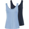esmara® Dámsky top, 2 kusy navy modrá/bledomodrá, M 40/42 (100389805)