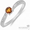 Nefertitis Prsteň strieborný s Madeira citrínom a zirkónmi Ag 925 015992 MCT - 52 mm (US 6), 1 g
