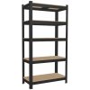 CH 5- policový kovový úložný regál Tosca IV. 180 x 90 x 30 cm - čierna