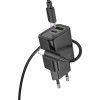 Kábel Hoco Wall Charger USB A + Type C + Cable Type C to Lightning Pd Qc3.0 3A 30W N63 Black