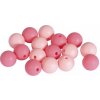 Detské silikónové korálky 12mm 16ks - ružové guličky