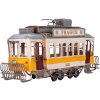 Mikro trading Sestavený kovový model tramvaje na volný chod - 27,5 cm - žlutá s nápisem Prague