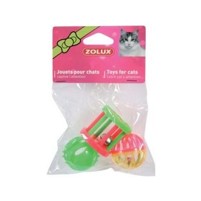 ZOLUX Hračka pre mačky - Sada 3 hračiek ružových 4 cm