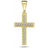 Lillian Vassago Zlatý prívesok krížik so zirkónmi LLV98-GP012