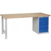 Manutan Dielenský stôl Weld s 5 zásuvkami, 84 x 200 x 80 cm, sivý