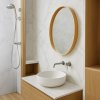 Valovič Woodworking Okrúhle zrkadlo v drevenom ráme Classic Odtieň: Orech, Priemer: 50, LED: Neutrálna biela