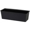 DOCHTMANN Kvetináč ratan obdĺžnik 30x13,5x10,5 cm, čierny