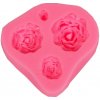 Silikónová forma 4 ruže 7x6.5x1.8 cm (Silikónová forma 4 ruže)