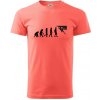 Evoluce bouldering - Klasické pánske tričko vyššej gramáže - 2XL ( Korálová )
