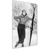 Vertikálny foto obraz akrylový Žena s lyžami 50x100 cm