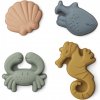 LIEWOOD Silikonové formičky do piesku Gill Sea creature/sandy mix