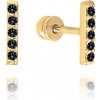 MINET JMG0119BGE00 - Zlaté náušnice s čiernymi zirkónmi Au 585/1000 1,00g