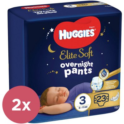 2x HUGGIES® Elite Soft Pants OVN Nohavičky plienkové jednorazové 3 (6-11 kg) 23 ks
