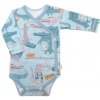 Baby Nellys 2-dielna sada body dl.rukáv zap. bokompolodupačky Krokodíl Eda
