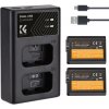 K&F FW50 1030mAh Digital Camera Dual Battery with Dual Channel Charger, for Sony Camera Charger K&F Concept