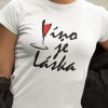 Tričko s potlačou VÍNO JE LÁSKA Dámsky Biela XL