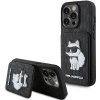 Karl Lagerfeld iPhone 15 Pro Max Saffiano Cardslots and Stand Monogram Choupette čierne