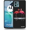 Picasee silikónový čierny obal pre Motorola Moto G72 - Flamingos pár