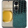 Kožený kryt COWHIDE na Huawei P50 - Cyan Blue