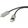 Renkforce DisplayPort / HDMI kábel Konektor DisplayPort, Zástrčka HDMI-A 3.00 m čierna UHD 8K @ 60 Hz, UHD 4K @ 120 Hz RF-4995158 Kábel DisplayPort; RF-4995158