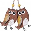 Drevená dekorácia - sova - 5,5 x 8 cm - 2 ks