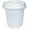 Denox Nádoba na odpad s víkem INDUSTRIAL, 70 l gastro, uzavírání, bílý, pevný plast