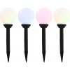 Vonkajšie solárne lampy 4 ks 15 cm LED guľové RGB