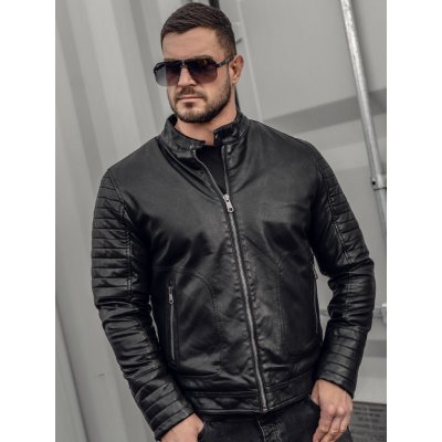 Bolf Čierna pánska zateplená motorkárska koženková bunda 92531