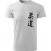 Judo nápis japan - Klasické pánske tričko vyššej gramáže - XL ( Svetlosivý melír )