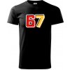 67 - čísla - Klasické pánske tričko vyššej gramáže - 3XL ( Čierna )