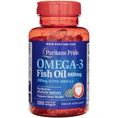 Puritan's Pride Omega-3 rybí olej 1000 mg 100 kapsúl