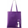 Zamilovaná mačka spredu - Taška bavlnená - 42 x 38 cm ( Fialová )