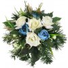 Smútočný aranžmán betonka umelé peonie pivonie, ruže a doplnky Ø 30cm x 18cm
