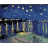 Diamantové maľovanie - HVIEZDNA NOC NAD RHONOU (VAN GOGH) Rámovanie: vypnuté plátno na rám, Rozmer: 40x50 cm