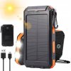 Powerbank 30000mAh Solárny Trekking Vodotesný Baterka 2v1 Cestovanie