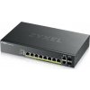 Zyxel GS2220-10HP 10-port L2 Managed Gigabit PoE Switch, 8x gigabit RJ45, 2x gigabit RJ45/SFP, PoE 180 W