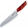 Nôž Santoku RESIN FUTURE 17 cm, červený, Dellinger